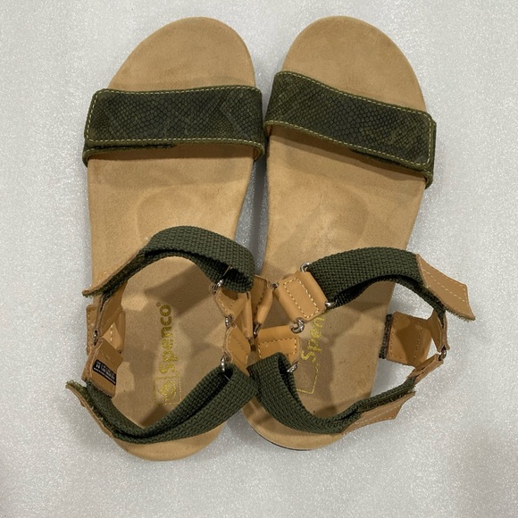 Spenco Tamara Reptile Embossed Adjustable Straps Olive Green Sandals Size 8 - Picture 3 of 11